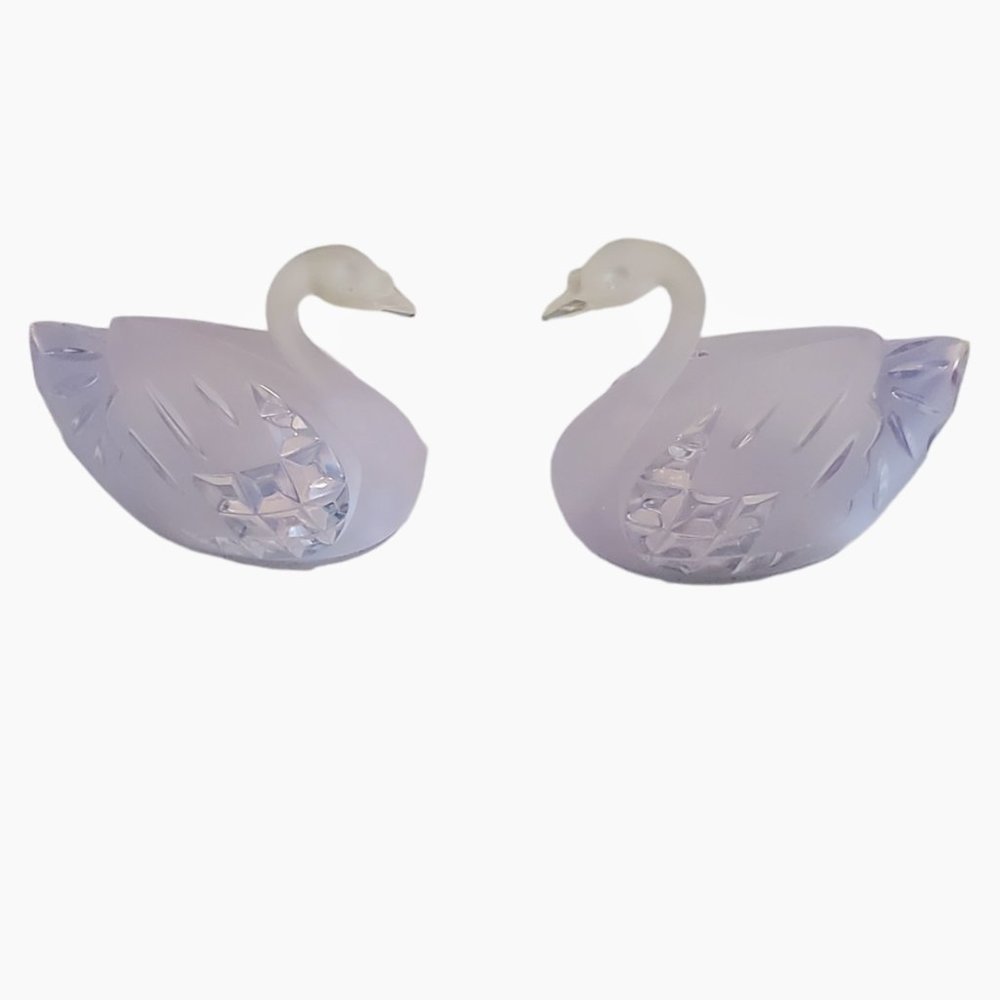 Vintage Swan Acrylic Figure Clear Frosted Transparent